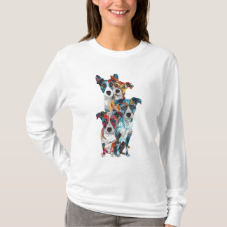 Cute Whimsical Colourful Folk Art Dog T-Shirt