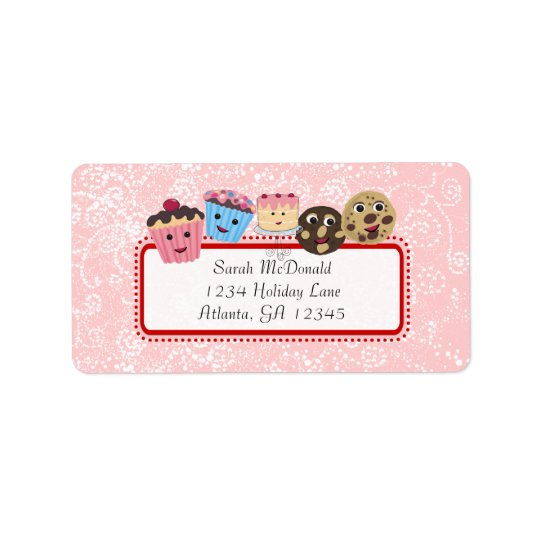 Cute Whimsical Cupcake, Cookie & Cakes Address Label