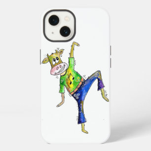 Cute Whimsical Dancing Cow iPhone 13 Case