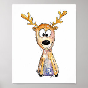 Cute Whimsical Deer Poster