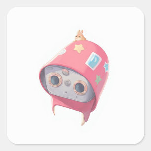 Cute Whimsical Design Square Sticker