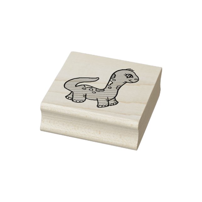 Cute Whimsical Dinosaur Rubber Stamp (Stamp)