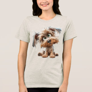 Cute Whimsical dog Tri-Blend Shirt