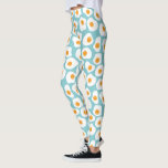 Cute Whimsical Egg Yolk Pattern in Teal Blue Leggings<br><div class="desc">Cute leggings with a whimsical pattern of egg yolks in teal blue and yellow.</div>