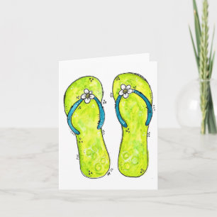 Cute Whimsical Flip Flops Card