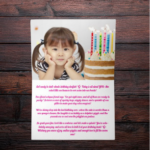 Cute Whimsical Floral Octopus Photo Kids Birthday Foil Greeting Card