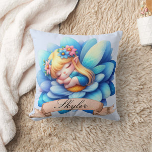 Cute Whimsical Floral Sweet Dreams Sleeping Fairy Cushion