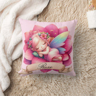 Cute Whimsical Floral Sweet Dreams Sleeping Fairy Cushion