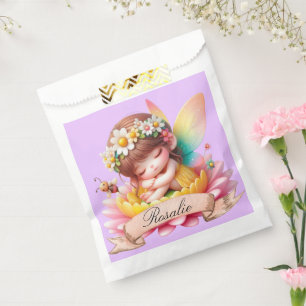 Cute Whimsical Floral Sweet Dreams Sleeping Fairy Favour Bag