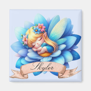 Cute Whimsical Floral Sweet Dreams Sleeping Fairy Magnet