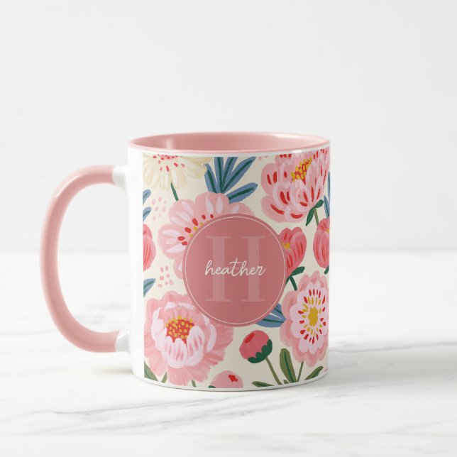 Cute Whimsical Flowers Mugs (Left)