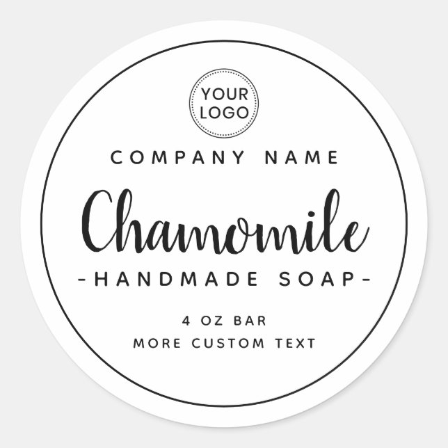 Cute whimsical font minimal round product label (Front)