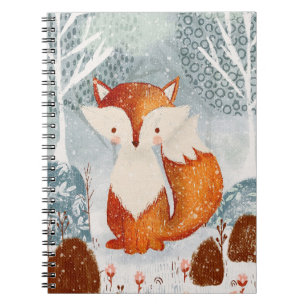 Cute Whimsical Fox in Forest Notebook