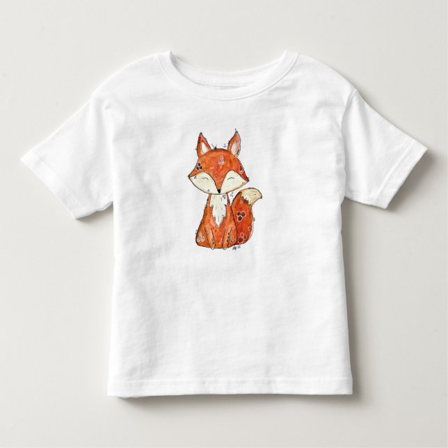 Cute Whimsical Fox Toddler T-Shirt (Front)