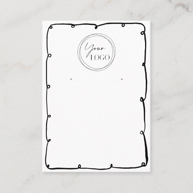 Cute Whimsical Frame Add Business Logo QR Code  Card (Front)