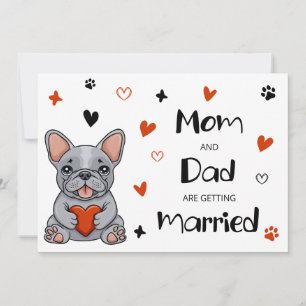 Cute Whimsical French Bulldog Wedding Invitation