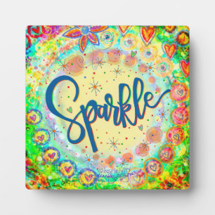 Cute Whimsical Fun Inspirational Sparkle Plaque