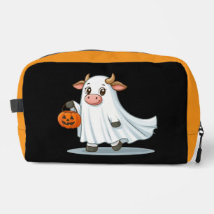 Cute, whimsical, ghost cow dopp kit