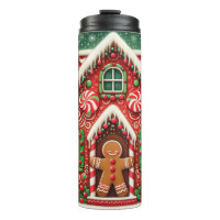 Cute, whimsical gingerbread man & house