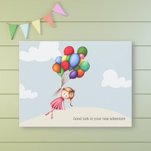 Cute Whimsical Good Luck Graduation  Postcard (Creator Uploaded)