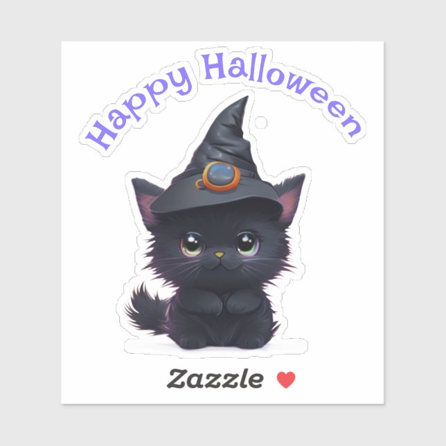 Cute whimsical Halloween black cat (Sheet)
