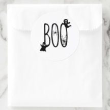 Cute Whimsical Halloween Ghost, Boo