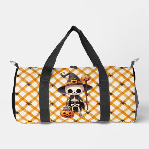 Cute, Whimsical Halloween skeleton Duffle Bag