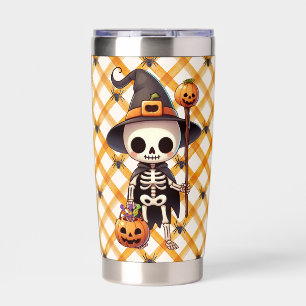 Cute, Whimsical Halloween skeleton Insulated Tumbler