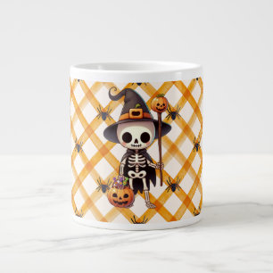 Cute, Whimsical Halloween skeleton Large Coffee Mug