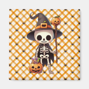 Cute, Whimsical Halloween skeleton Magnet