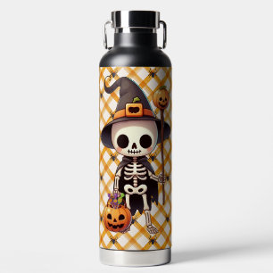 Cute, Whimsical Halloween skeleton Water Bottle