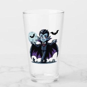 Cute, whimsical Halloween vampire Glass