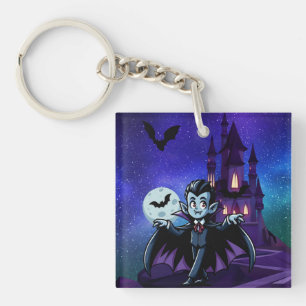 Cute, whimsical Halloween vampire Key Ring