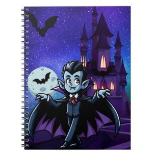 Cute, whimsical Halloween vampire Notebook