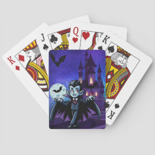 Cute, whimsical Halloween vampire Playing Cards