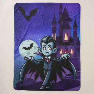 Cute, whimsical Halloween vampire Sherpa Blanket