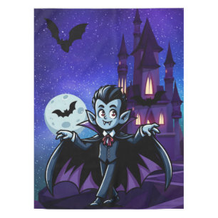 Cute, whimsical Halloween vampire Tablecloth