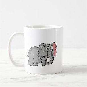 Cute Whimsical Hand-Drawn Elephant Illustration Coffee Mug