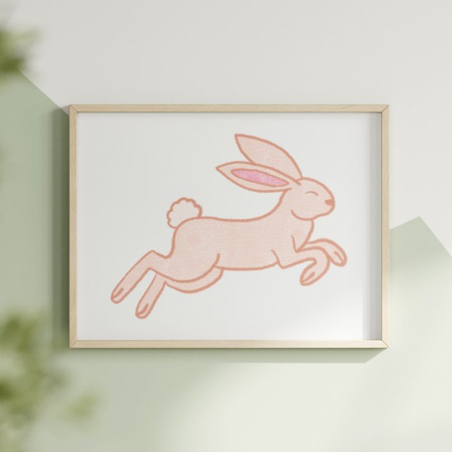Cute & Whimsical Hand-Drawn Rabbit Nursery Art Poster (Creator Uploaded)