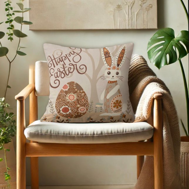 Cute Whimsical Happy Easter Bunny Inspirivity   Cushion (Creator Uploaded)
