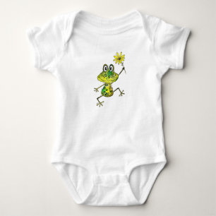 Cute Whimsical Happy Frog Baby Bodysuit