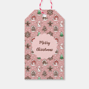 Cute Whimsical Holiday Cookie Pattern Christmas Gift Tags