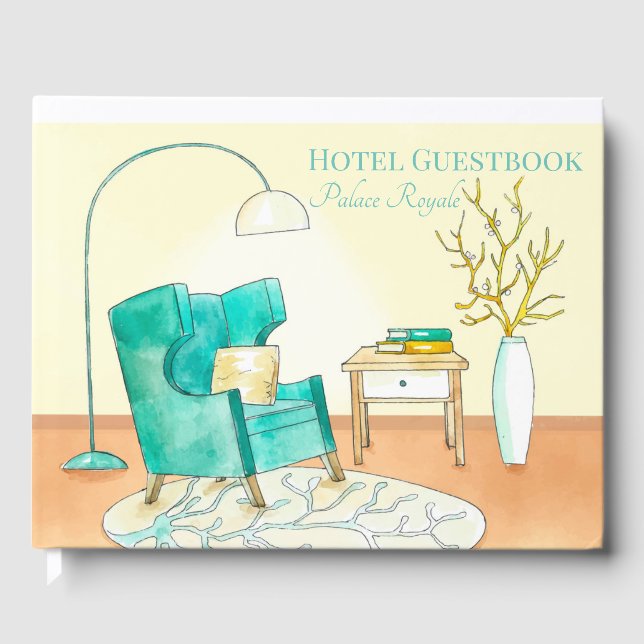 Cute whimsical hotel Bed and Breakfast Guest Book (Front)