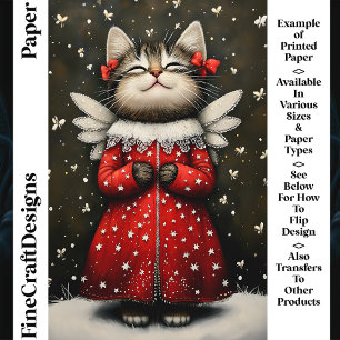 Cute Whimsical Kitten Angel Fairy CQ7 Craft Paper