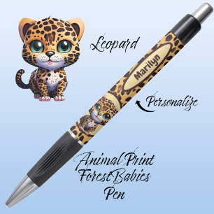 Cute Whimsical Leopard Safari Jungle Animal Print