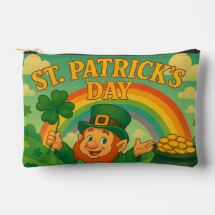 Cute, whimsical leprechaun Saint Patrick's Day Accessory Pouch
