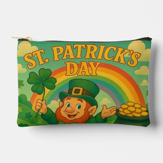 Cute, whimsical leprechaun Saint Patrick's Day   Accessory Pouch (Front)