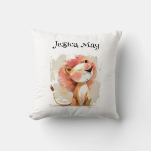 Cute whimsical lion cushion
