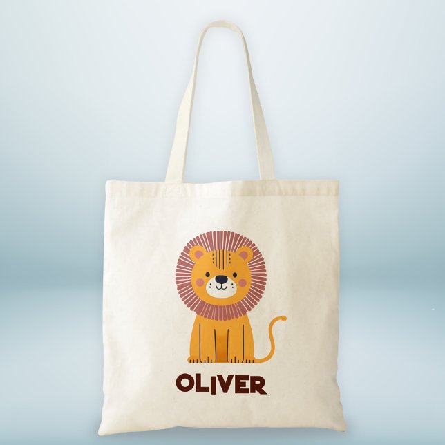 Cute Whimsical Lion Personalised Tote Bag (Creator Uploaded)