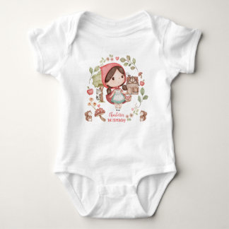Cute Whimsical Little Red Riding Hood Birthday  Baby Bodysuit